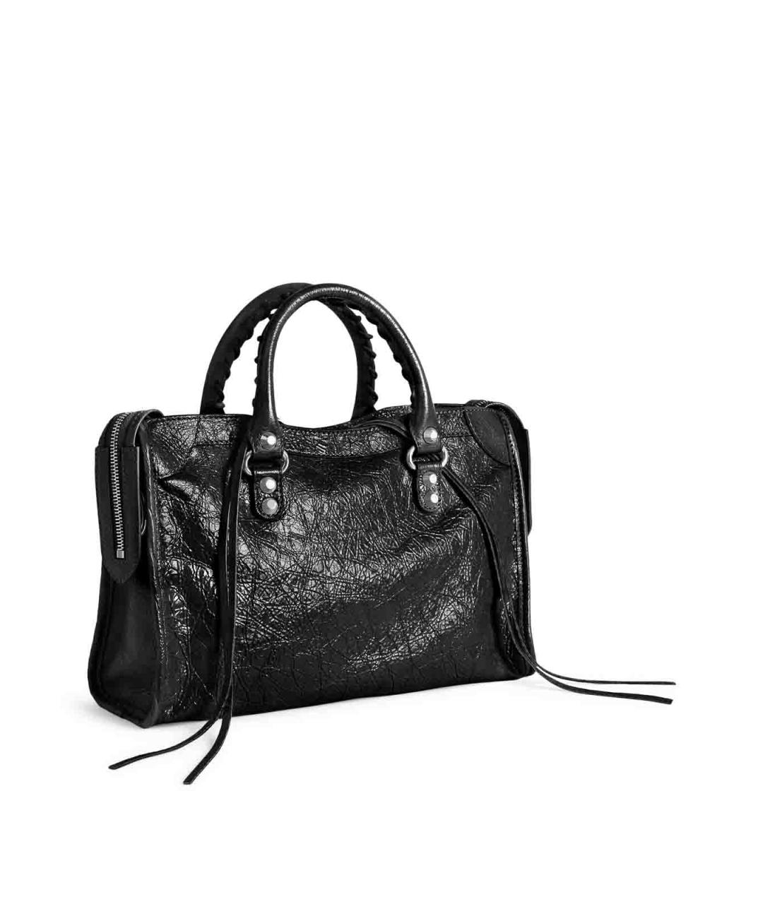 BALENCIAGA Черная сумка тоут из лакированной кожи, фото 3