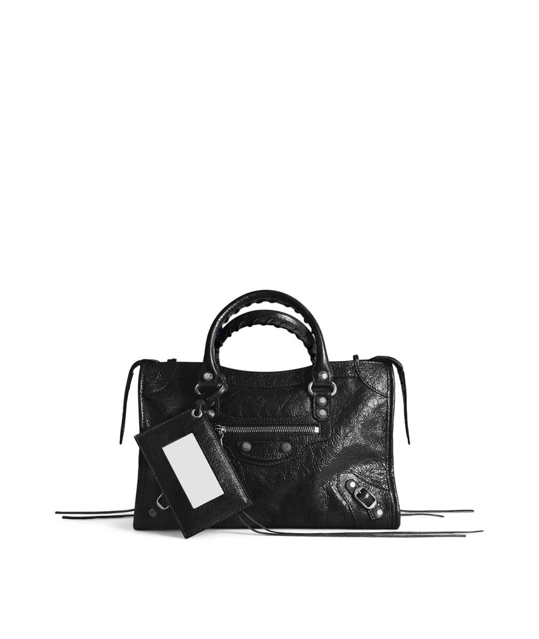 BALENCIAGA Черная сумка тоут из лакированной кожи, фото 1