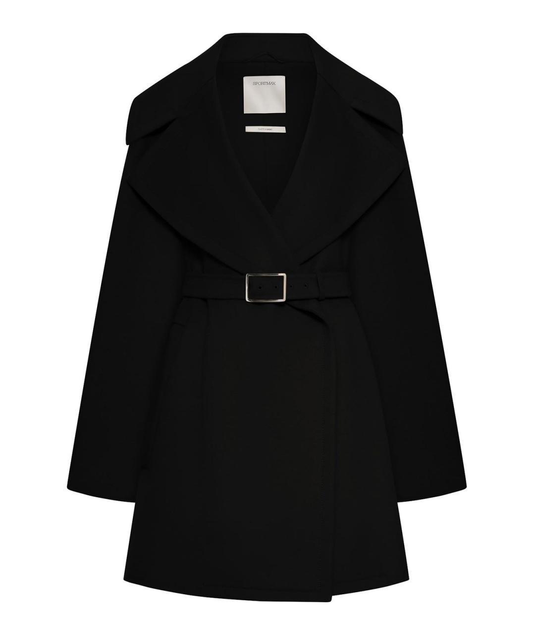 SPORTMAX Черное пальто, фото 1