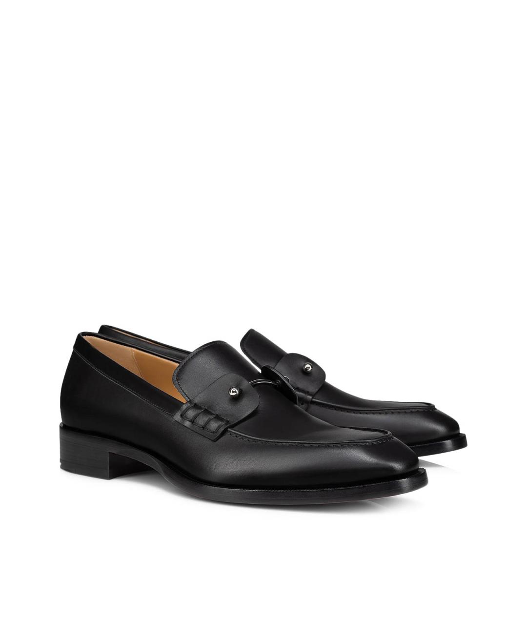 CHRISTIAN LOUBOUTIN Черные кожаные лоферы, фото 3