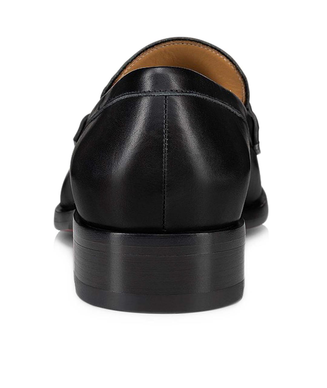 CHRISTIAN LOUBOUTIN Черные кожаные лоферы, фото 4
