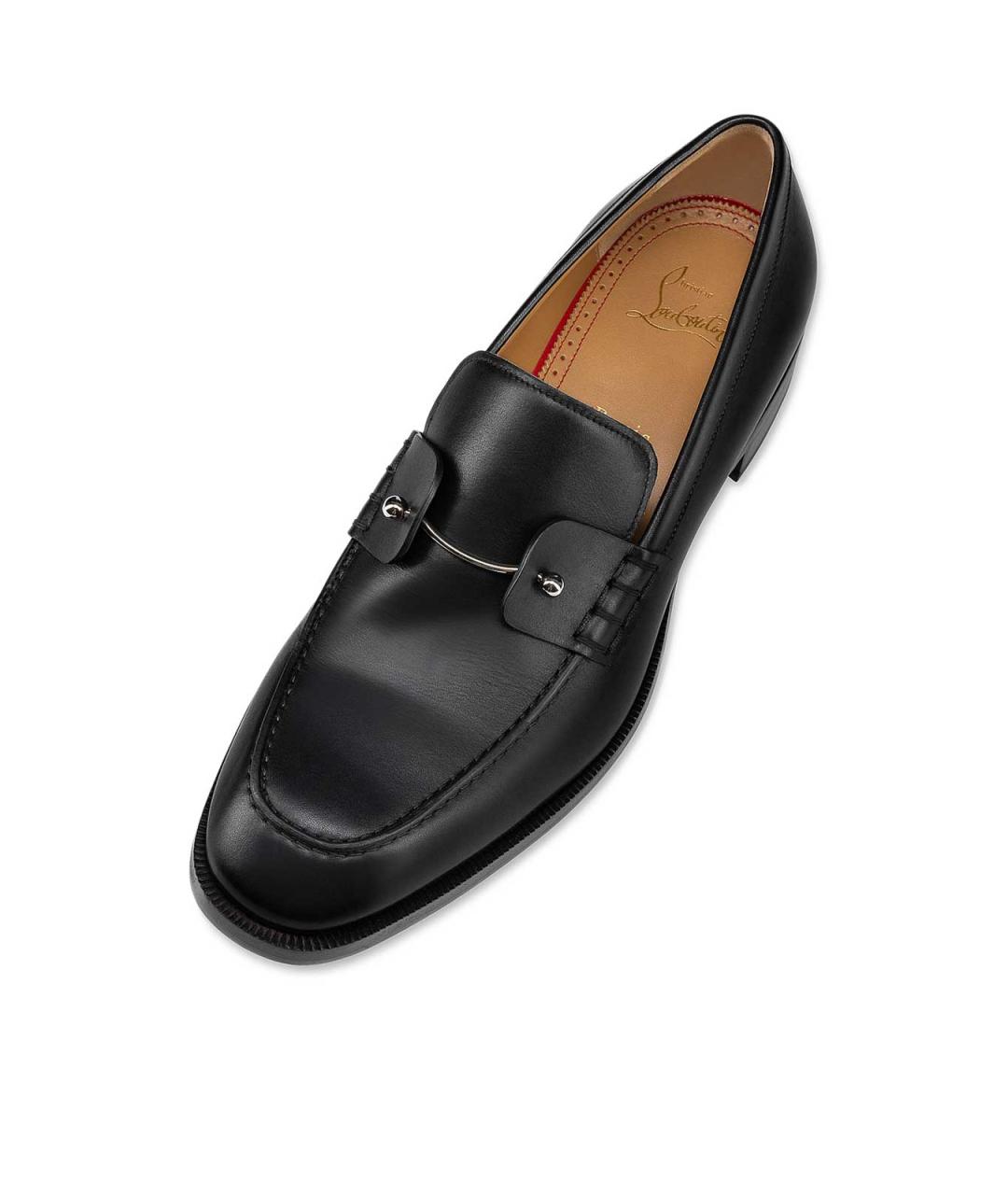 CHRISTIAN LOUBOUTIN Черные кожаные лоферы, фото 5