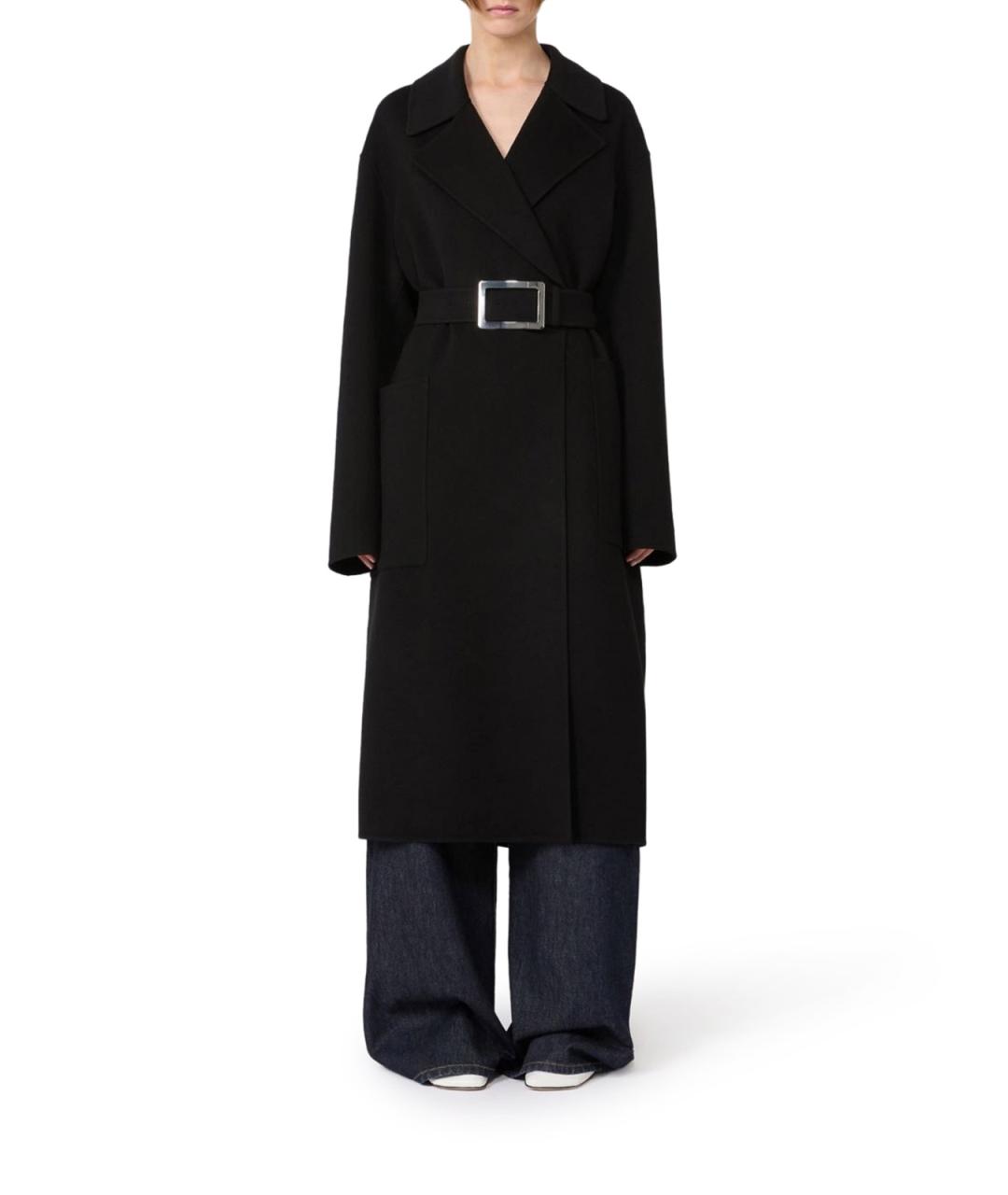 SPORTMAX Черное шерстяное пальто, фото 2
