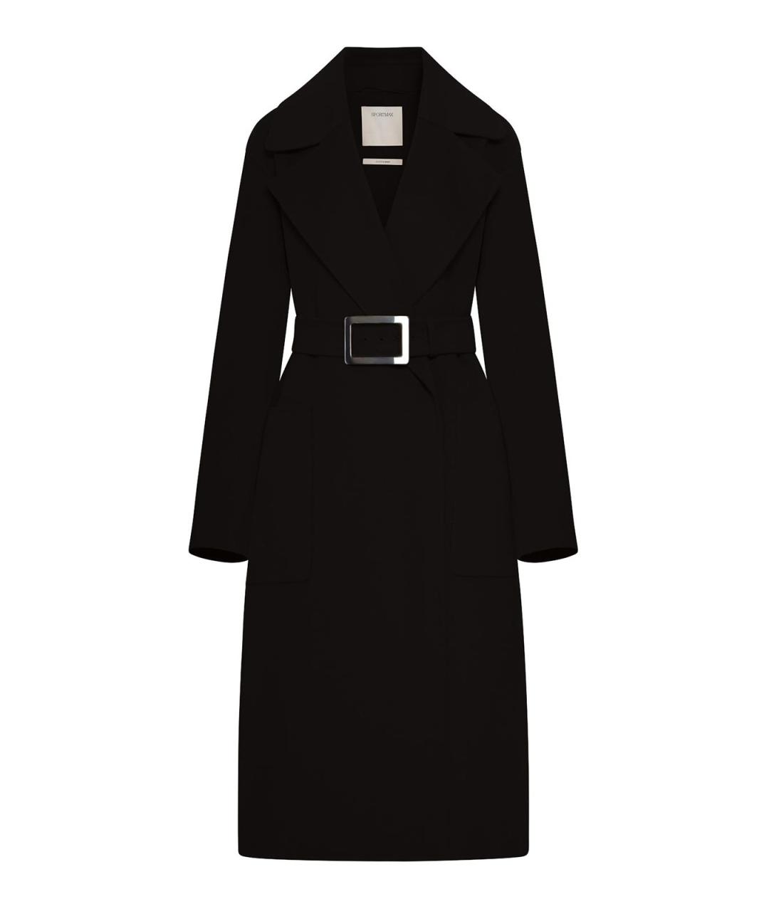 SPORTMAX Черное шерстяное пальто, фото 1