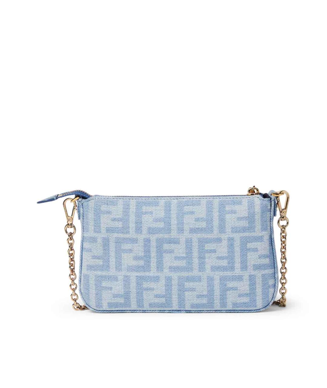 FENDI Голубая тканевая сумка через плечо, фото 3