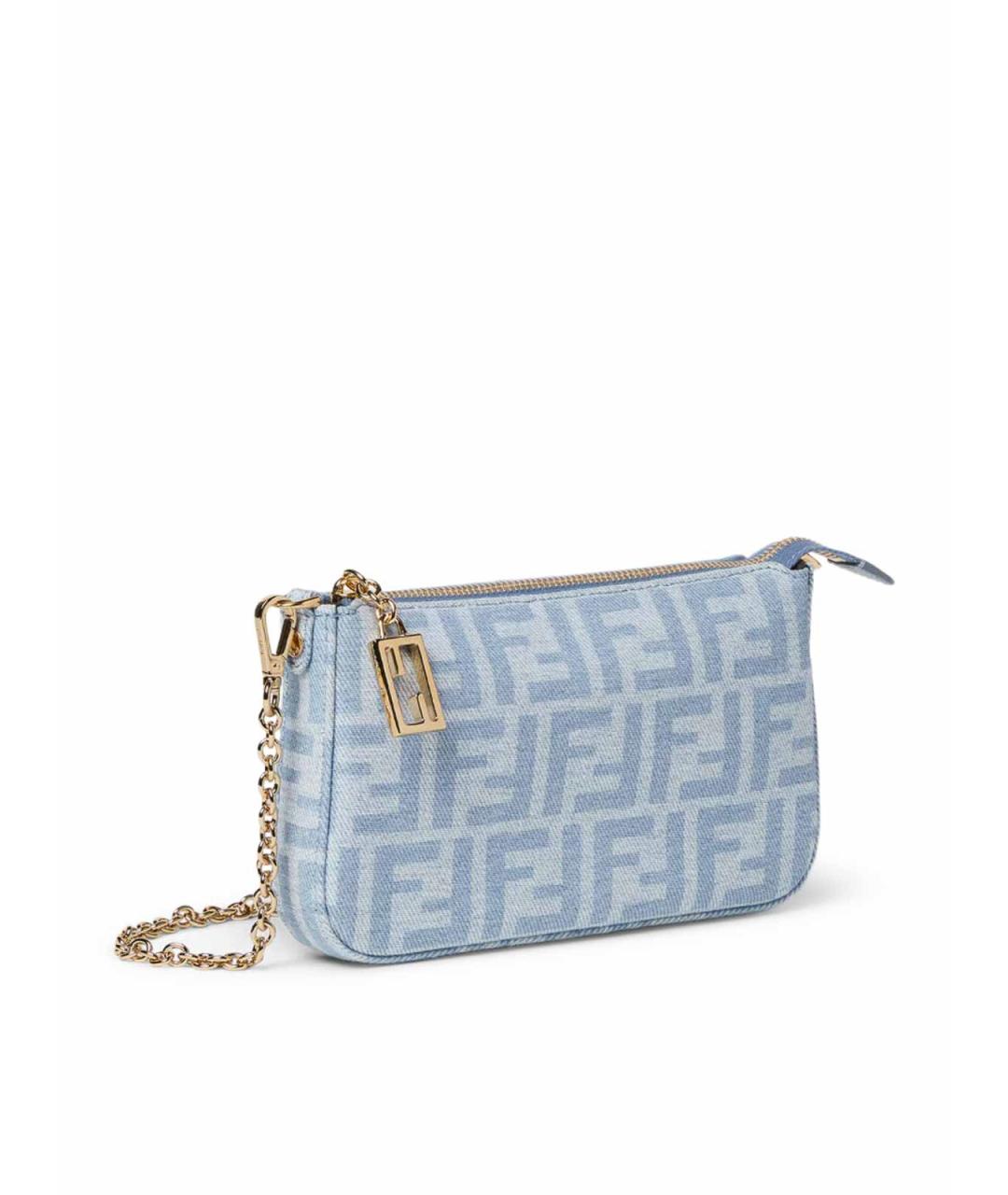 FENDI Голубая тканевая сумка через плечо, фото 2