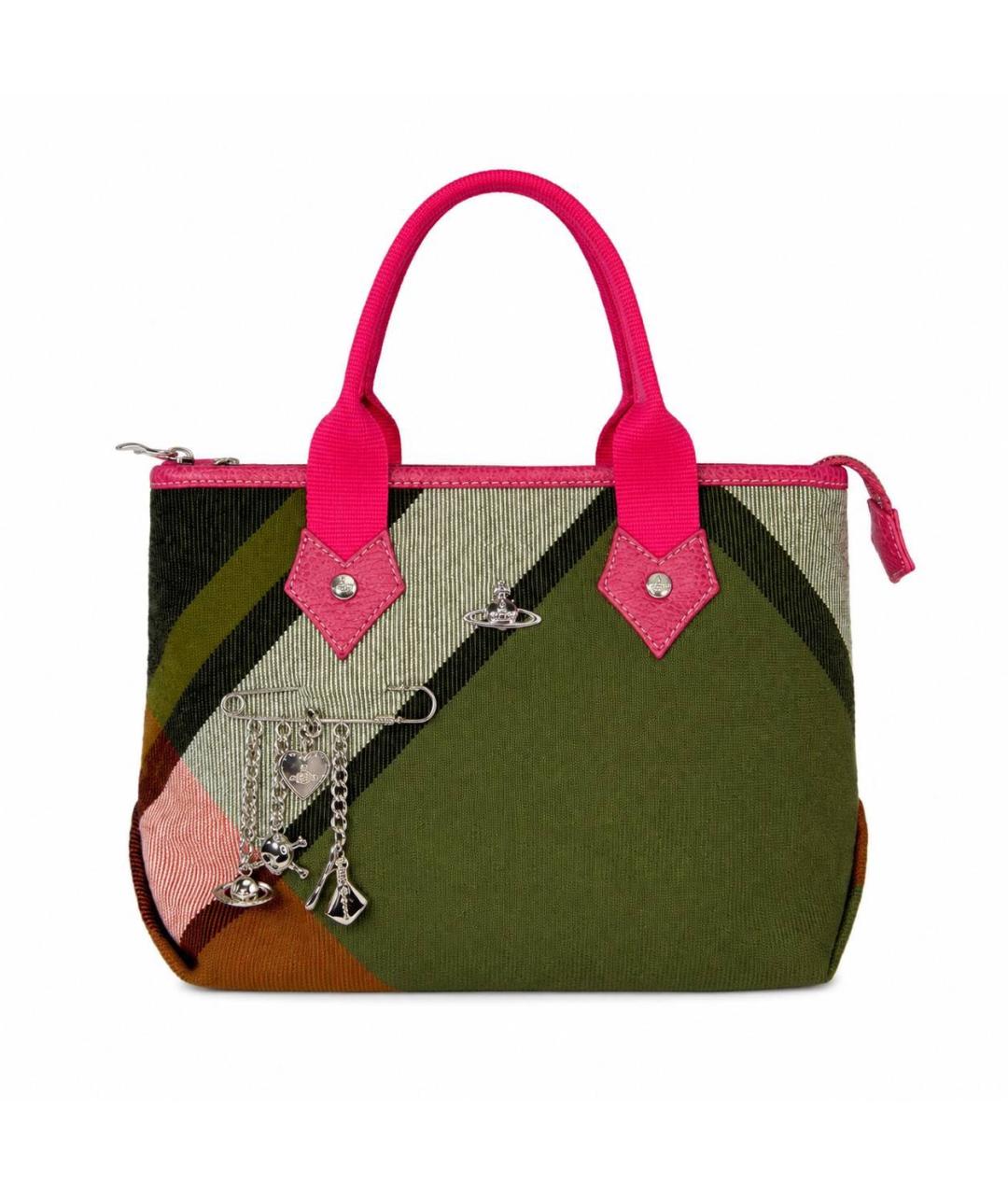 VIVIENNE WESTWOOD Розовая тканевая сумка с короткими ручками, фото 9