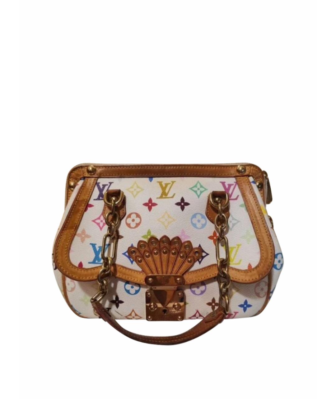 LOUIS VUITTON Белая кожаная сумка с короткими ручками, фото 1