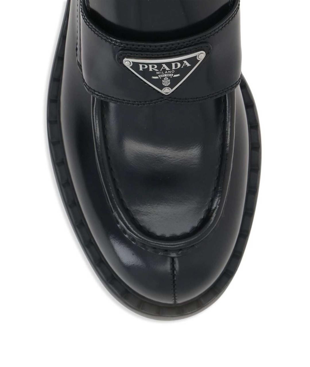 PRADA Черные кожаные лоферы, фото 4