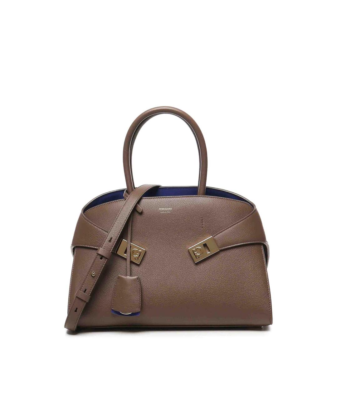 FERRAGAMO Коричневая кожаная сумка тоут, фото 1