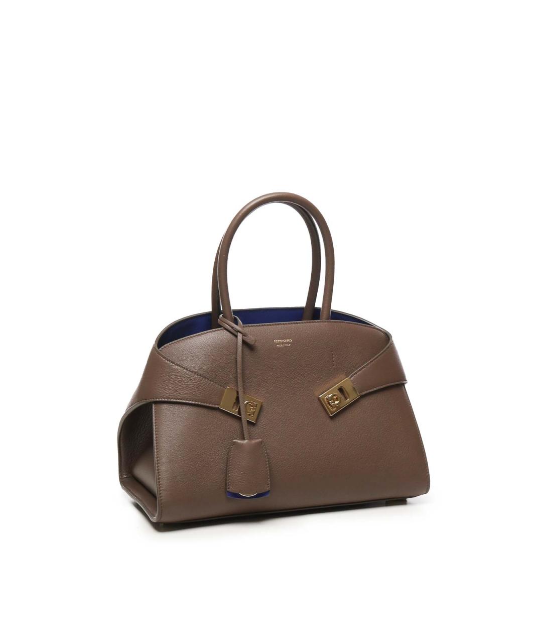 FERRAGAMO Коричневая кожаная сумка тоут, фото 3