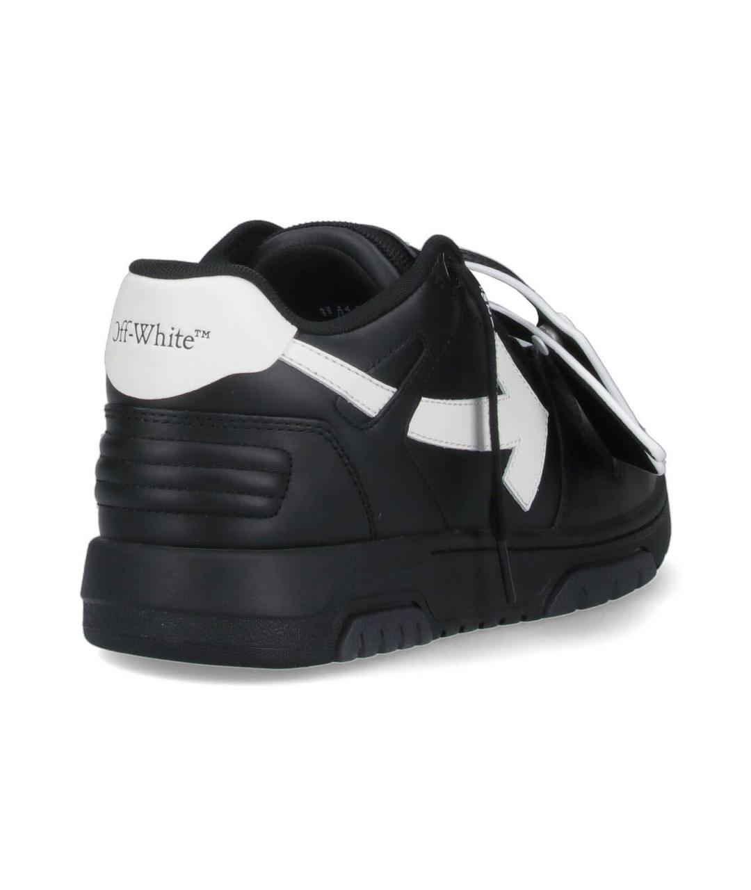 OFF-WHITE Черные кожаные низкие кроссовки / кеды, фото 4