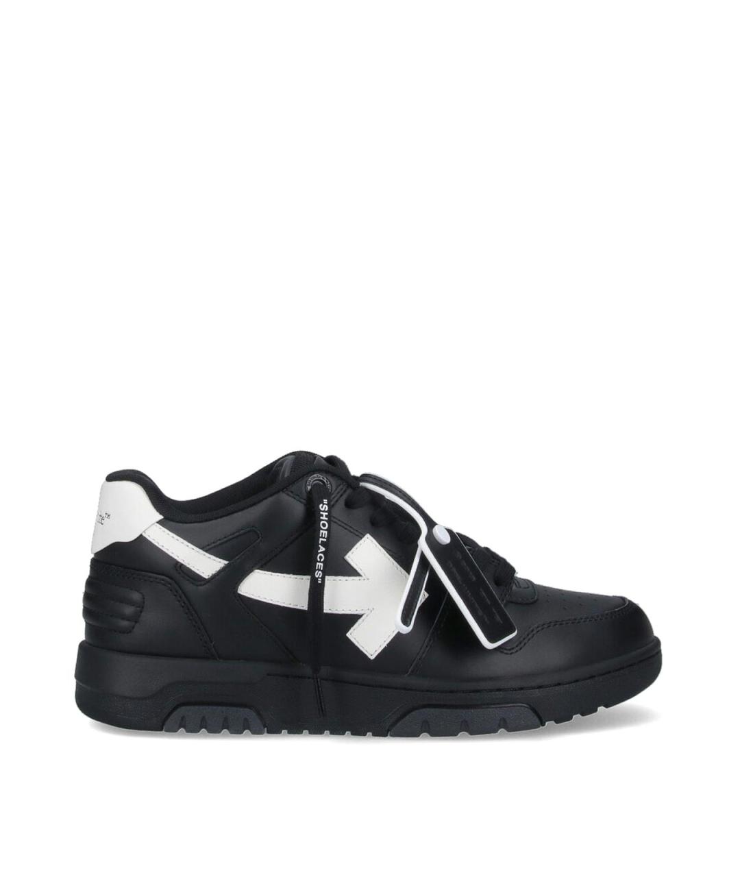 OFF-WHITE Черные кожаные низкие кроссовки / кеды, фото 1