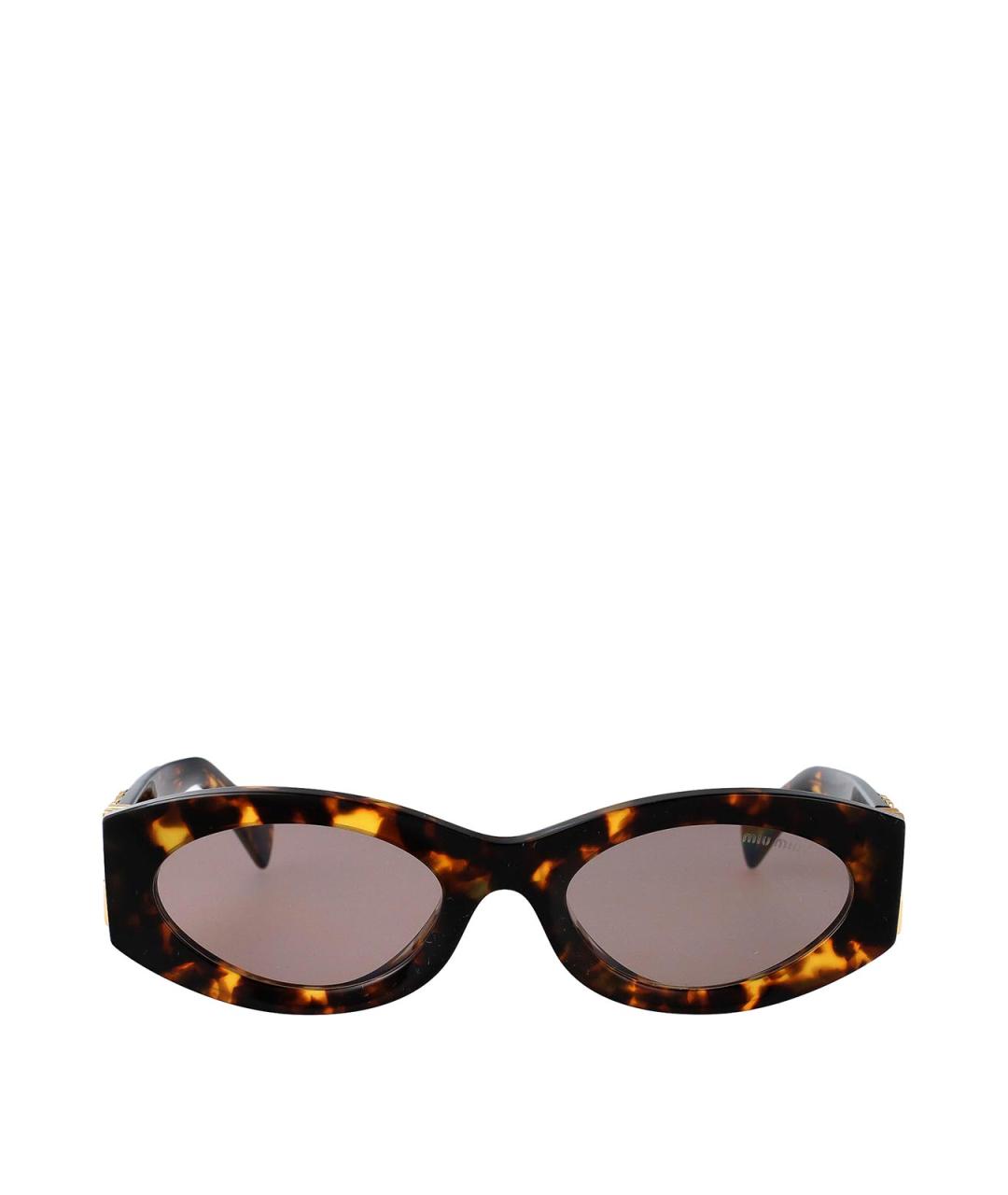 MIU MIU Коричневые пластиковые солнцезащитные очки, фото 1