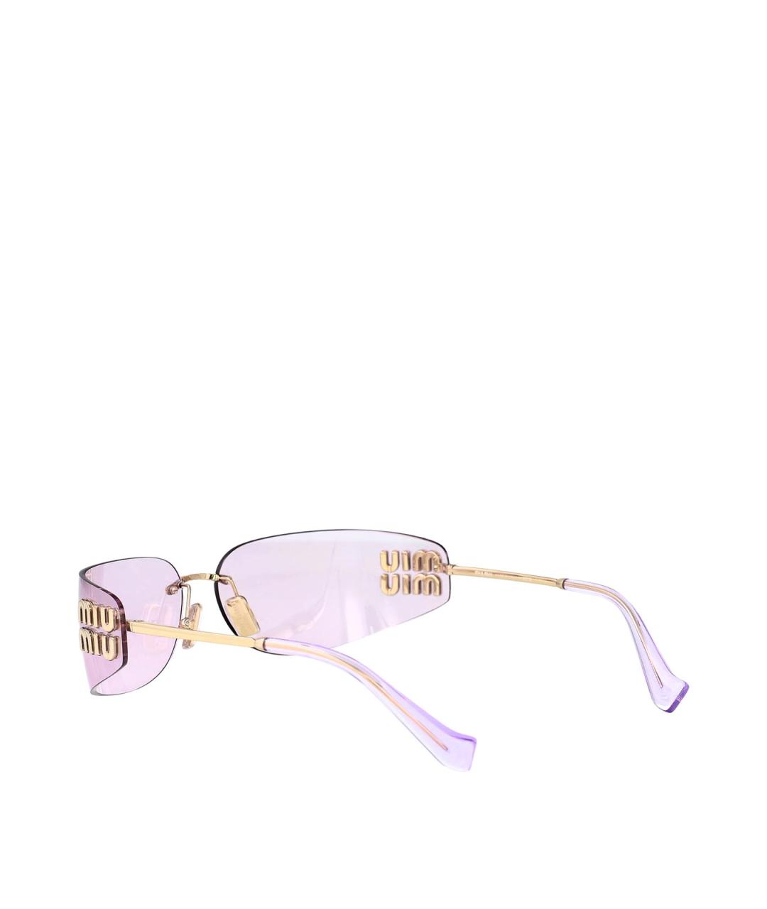 MIU MIU Золотые металлические солнцезащитные очки, фото 4