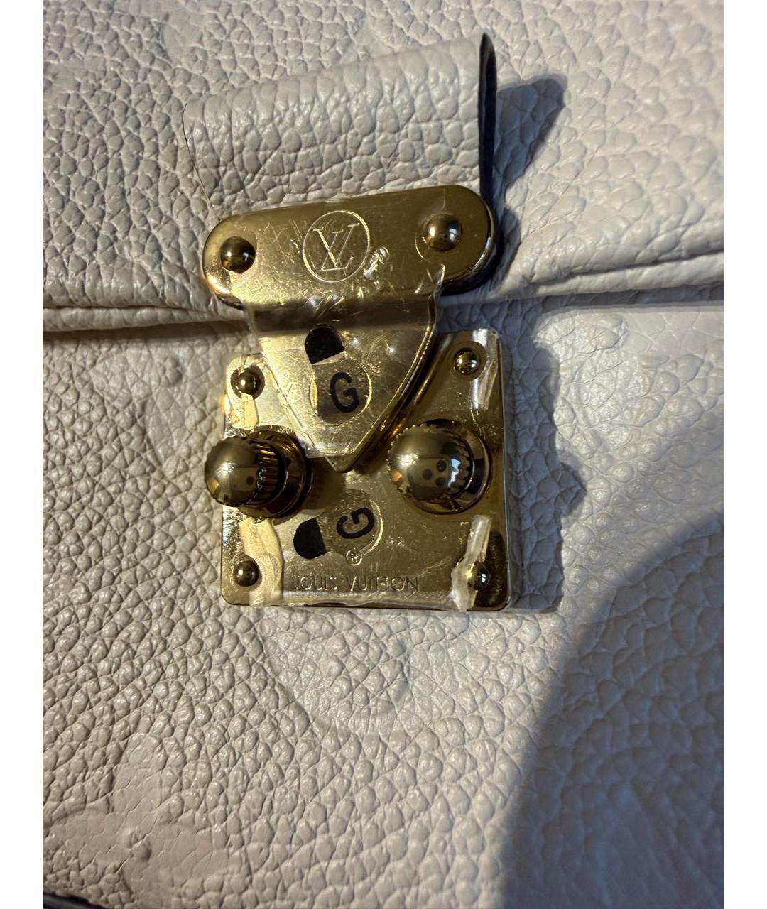 LOUIS VUITTON Бежевая кожаная сумка с короткими ручками, фото 6