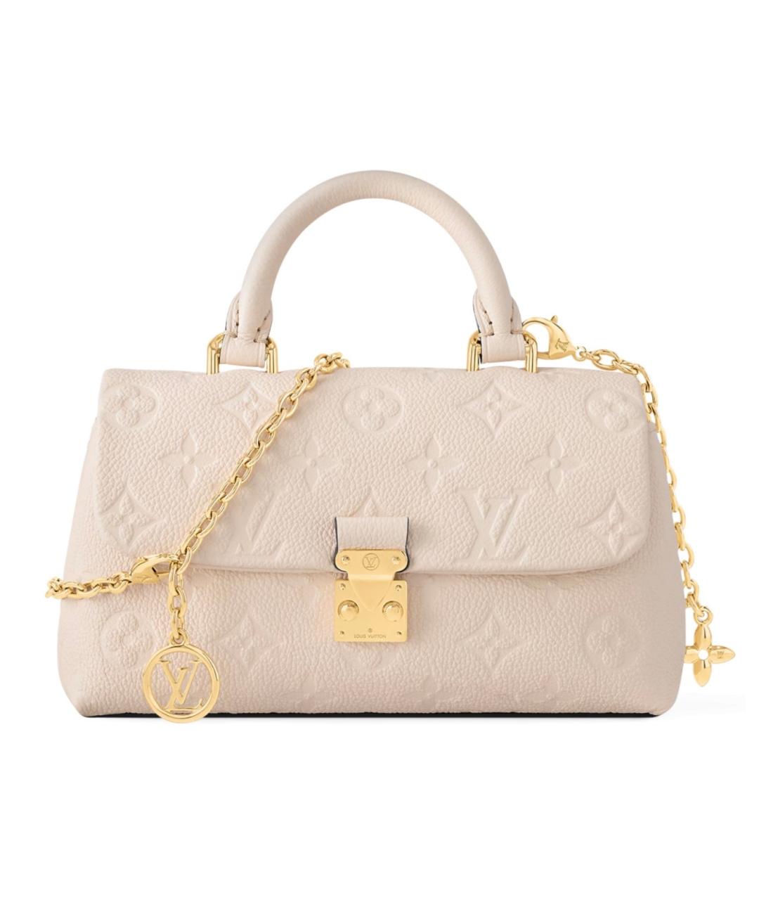LOUIS VUITTON Бежевая кожаная сумка с короткими ручками, фото 1