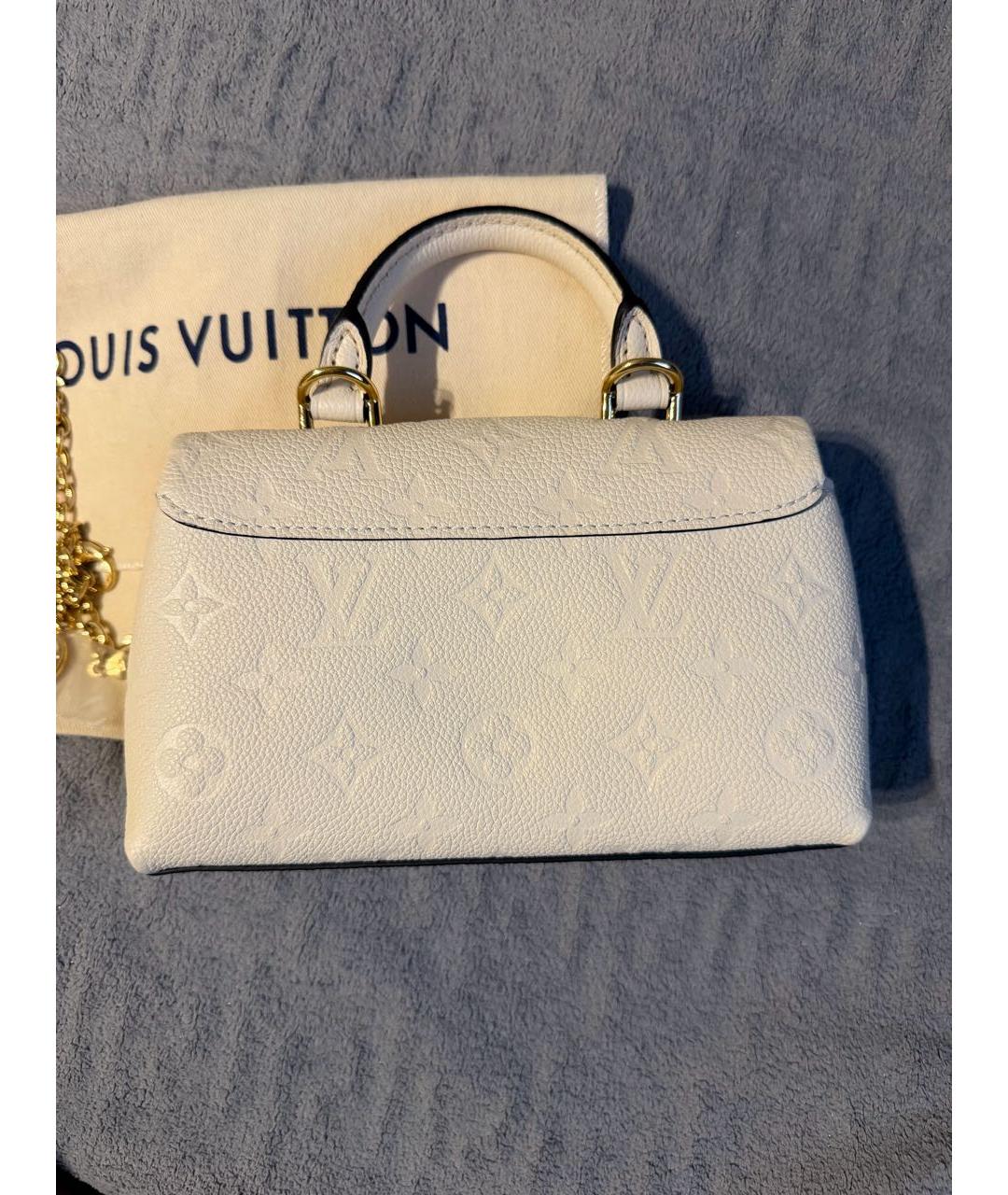 LOUIS VUITTON Бежевая кожаная сумка с короткими ручками, фото 4