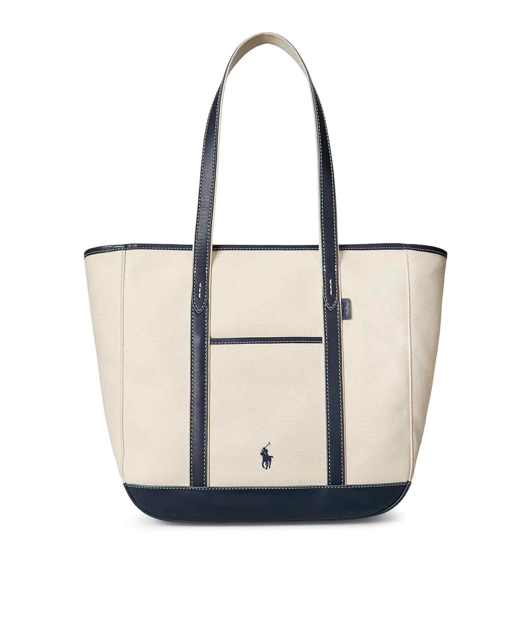 POLO RALPH LAUREN Бежевая тканевая сумка через плечо, фото 1