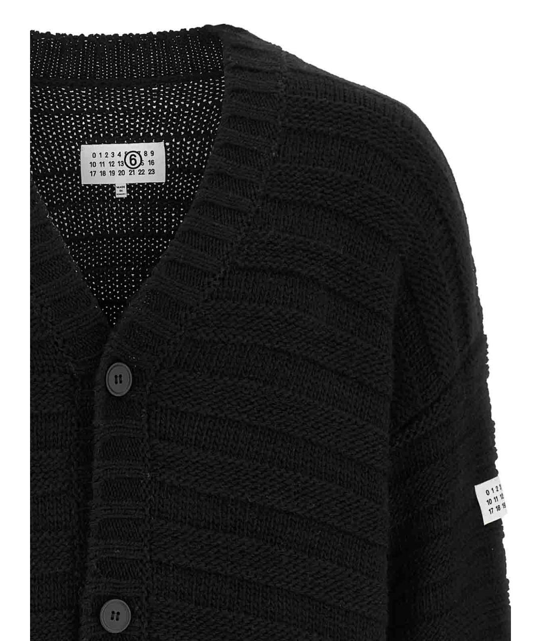 MM6 MAISON MARGIELA Черный шерстяной кардиган, фото 3