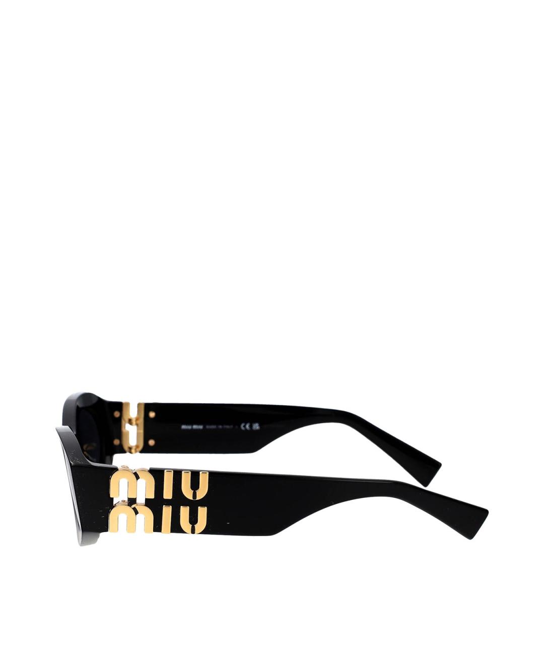 MIU MIU Черные пластиковые солнцезащитные очки, фото 3