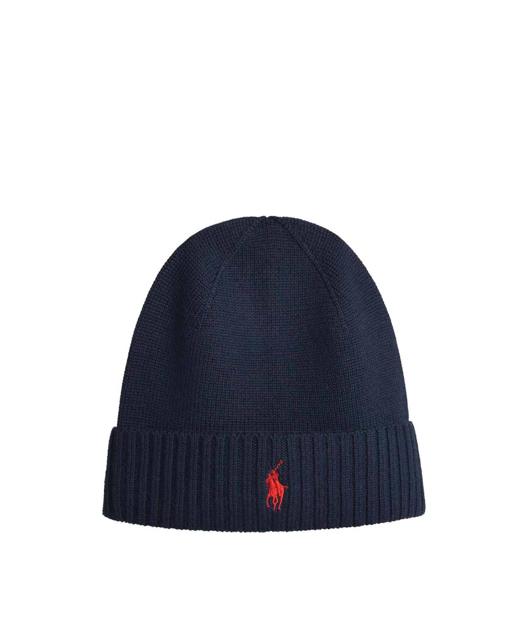 POLO RALPH LAUREN Синяя шерстяная шапка, фото 1