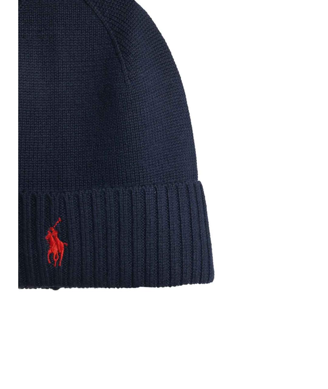 POLO RALPH LAUREN Синяя шерстяная шапка, фото 3