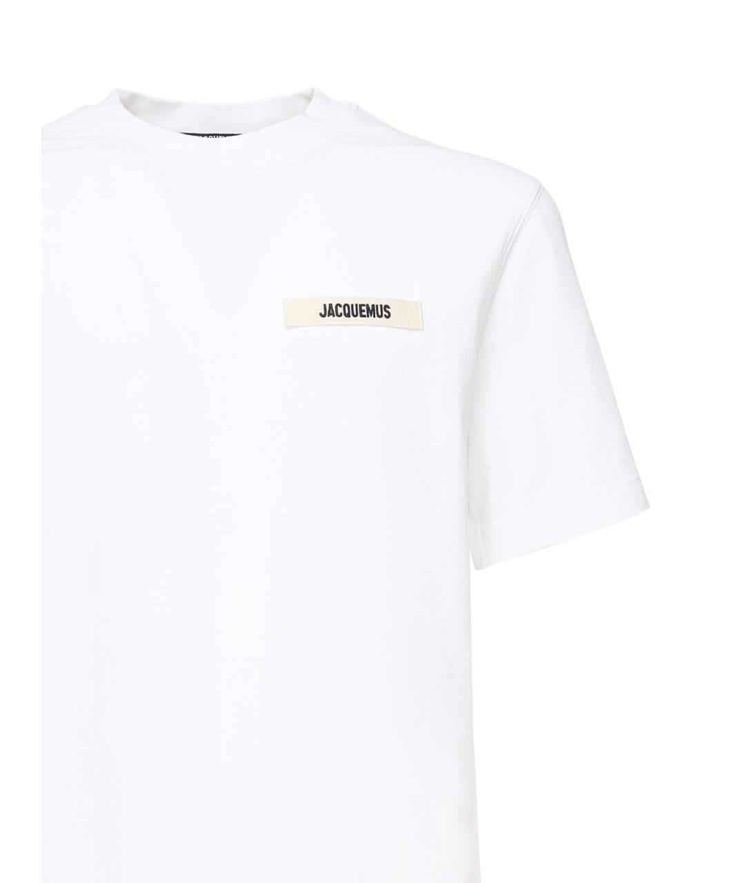 JACQUEMUS Белая хлопковая футболка, фото 2