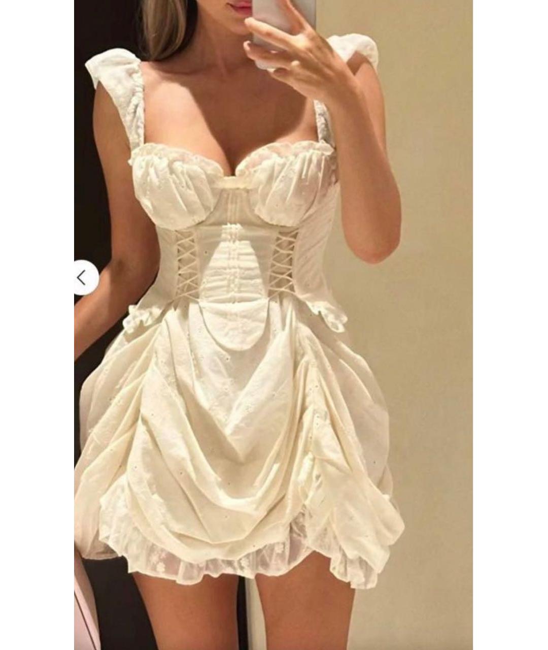 FOR LOVE AND LEMONS Бежевое вискозное коктейльное платье, фото 2