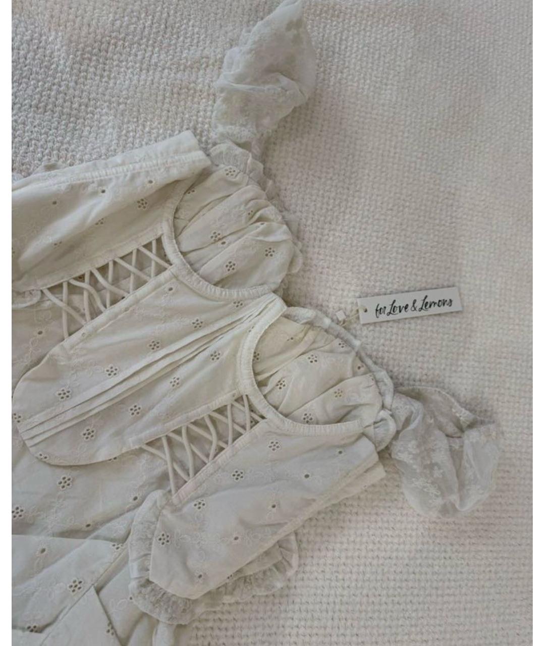FOR LOVE AND LEMONS Бежевое вискозное коктейльное платье, фото 3