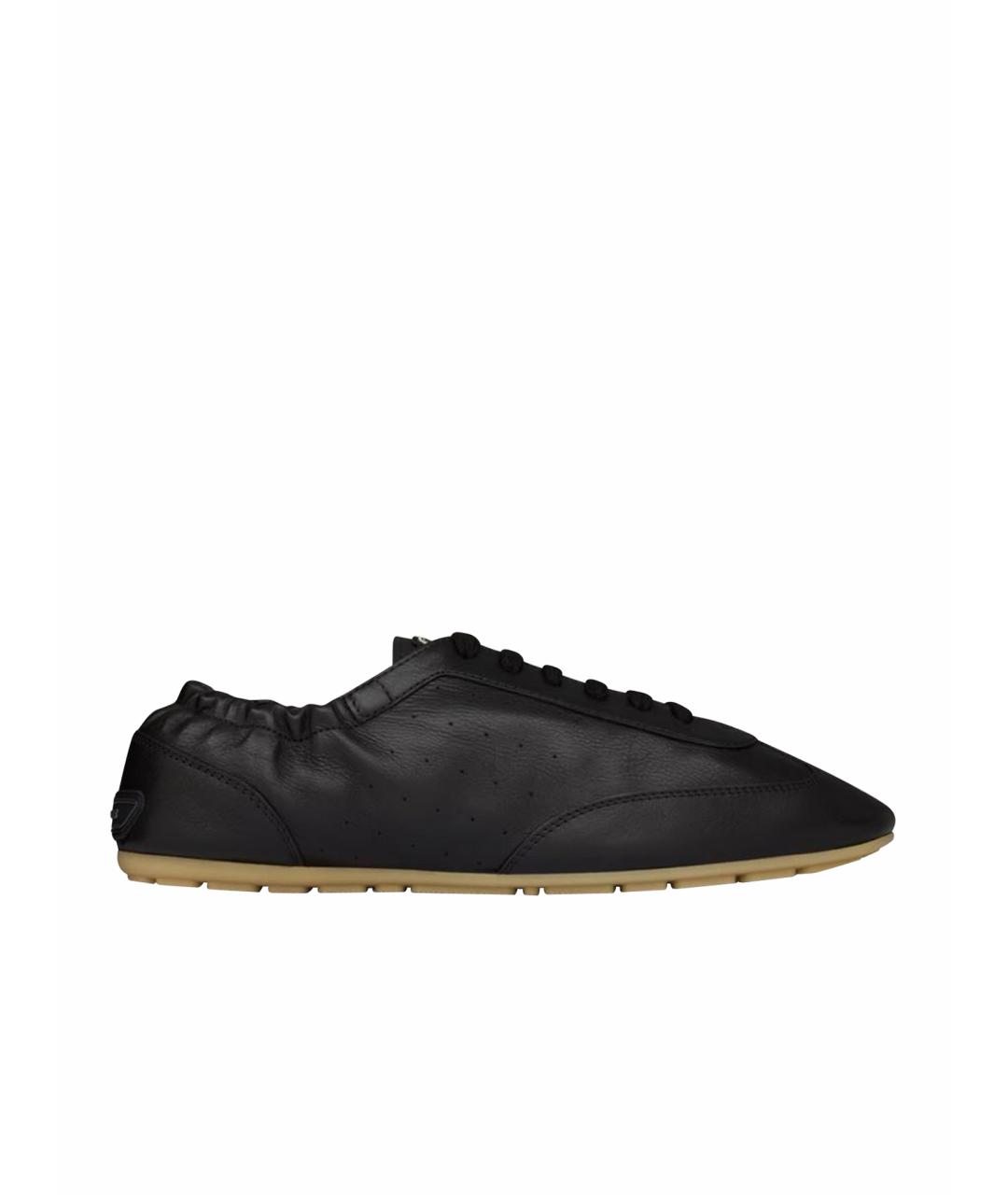 SAINT LAURENT Черные кожаные кроссовки, фото 1