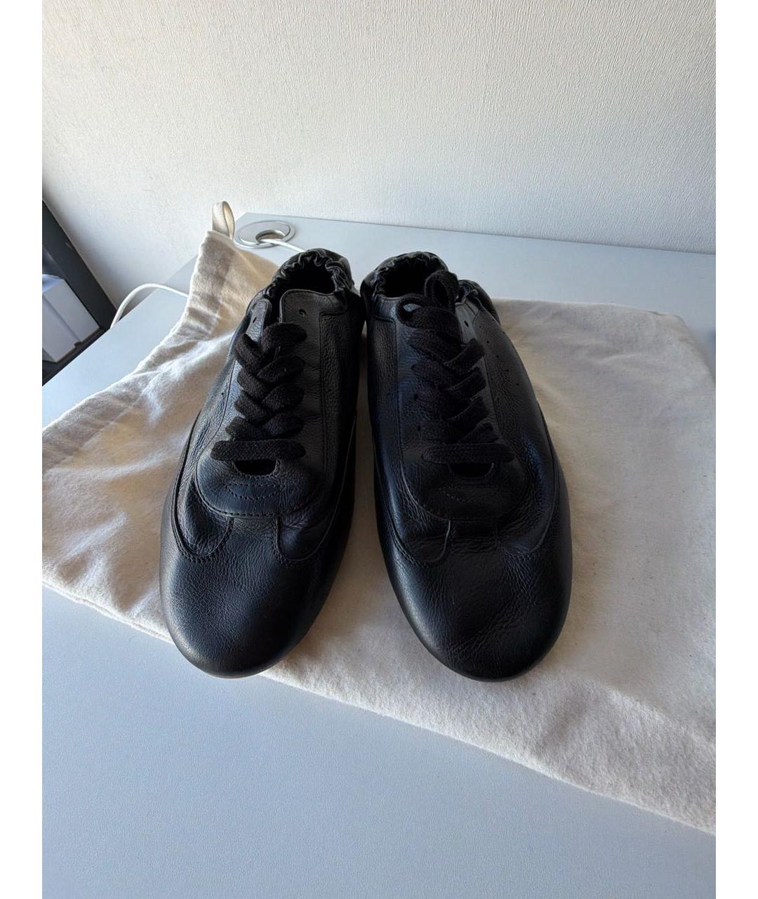 SAINT LAURENT Черные кожаные кроссовки, фото 2