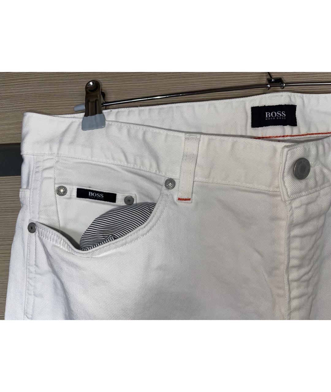 HUGO BOSS Белые хлопковые прямые джинсы, фото 7