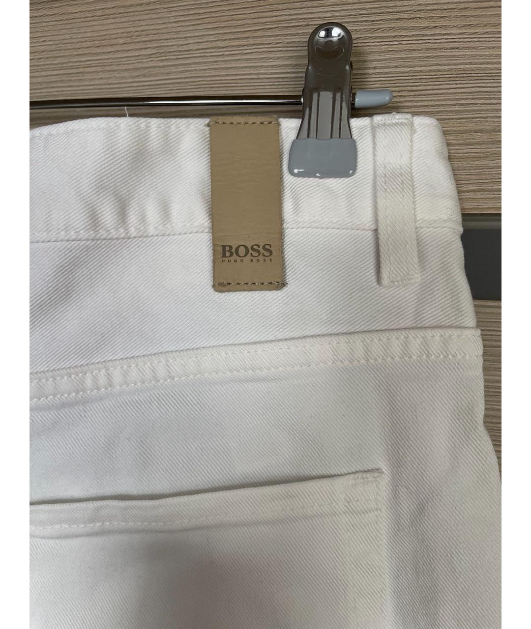 HUGO BOSS Белые хлопковые прямые джинсы, фото 4