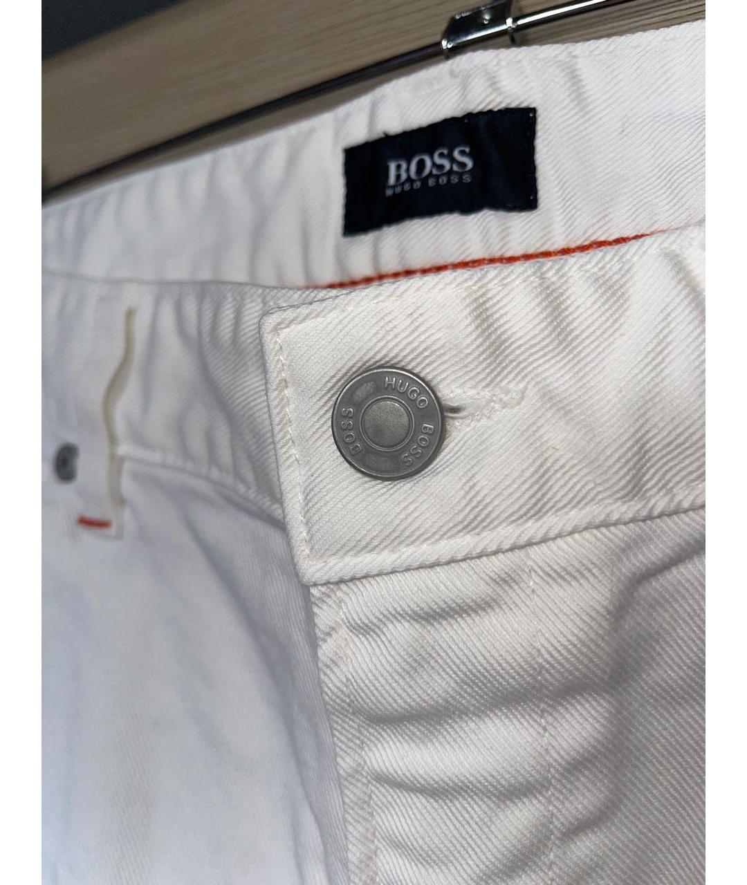HUGO BOSS Белые хлопковые прямые джинсы, фото 6