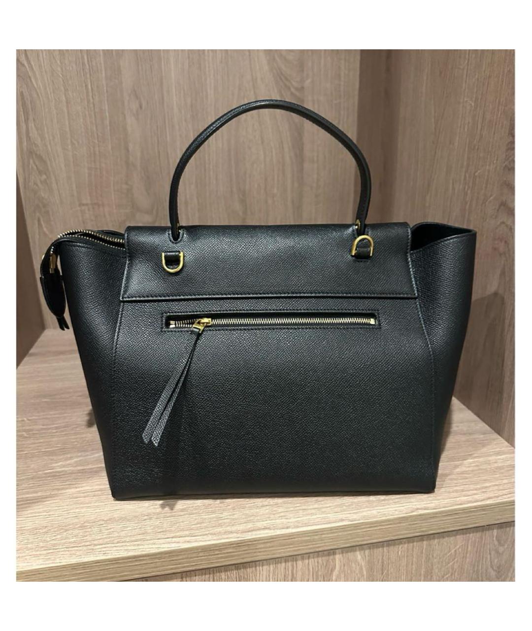 CELINE Черная кожаная сумка с короткими ручками, фото 2