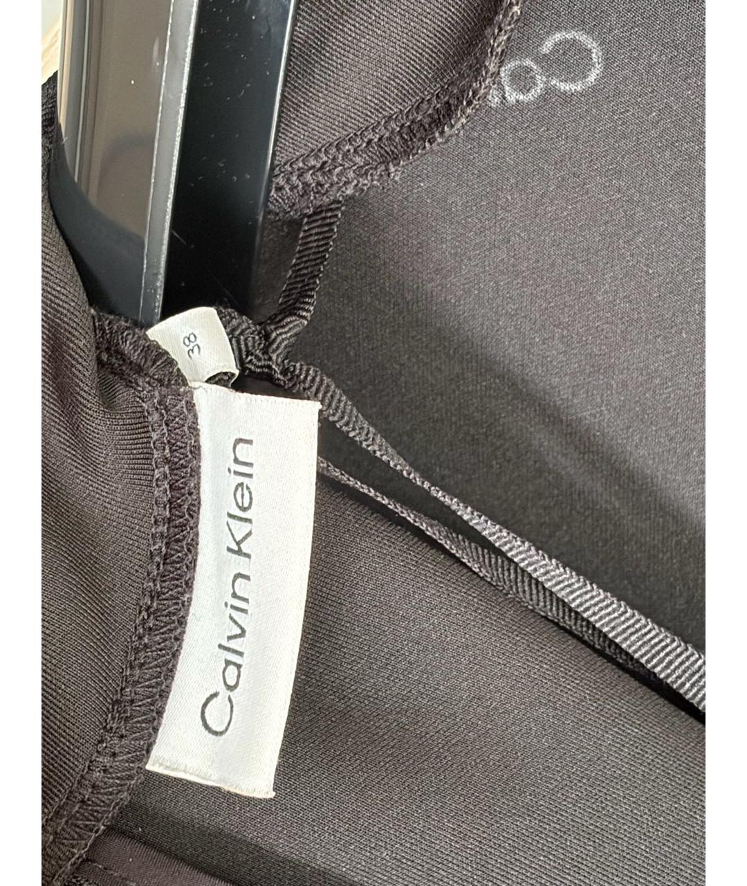 CALVIN KLEIN Черное полиэстеровое повседневное платье, фото 7