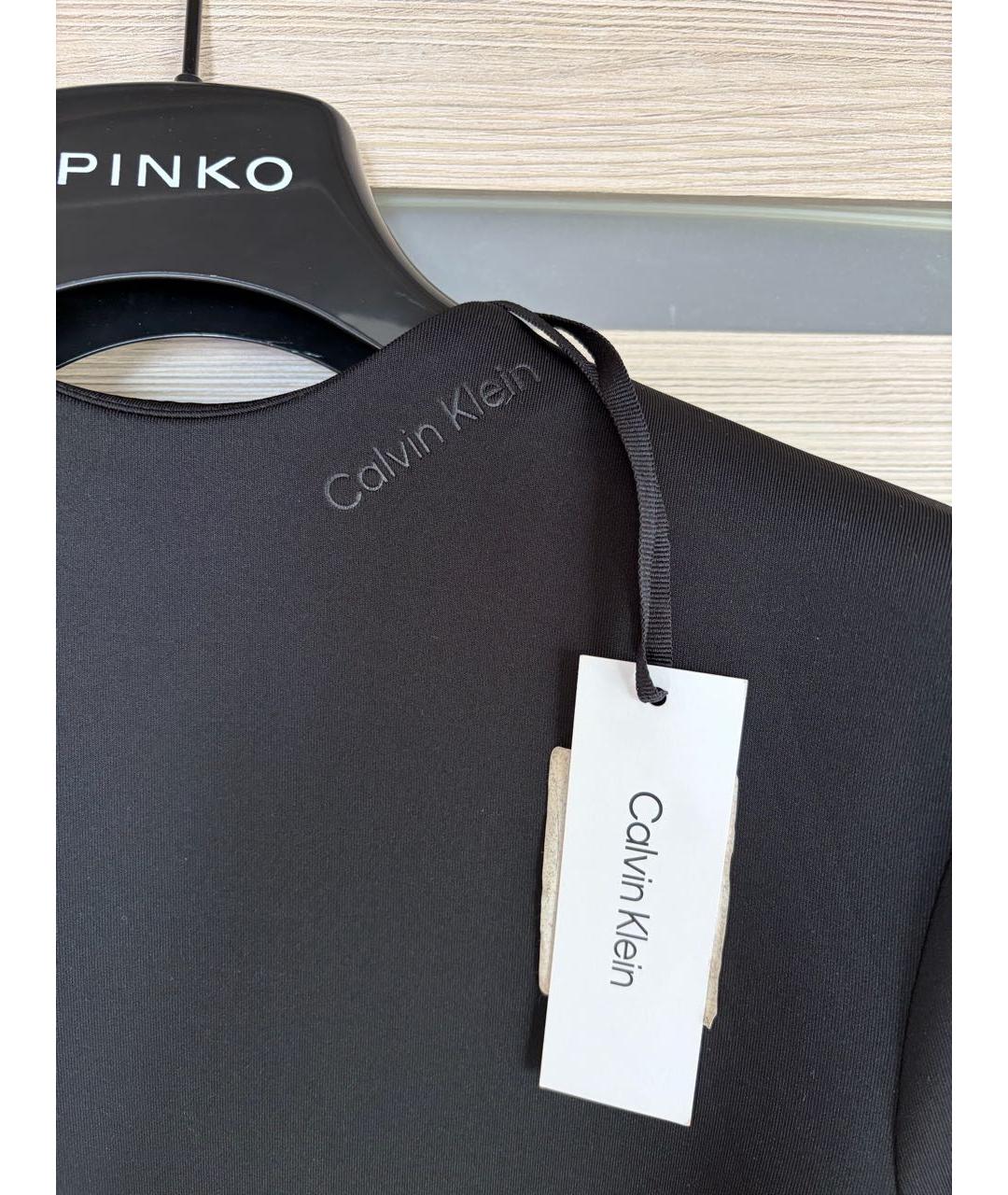 CALVIN KLEIN Черное полиэстеровое повседневное платье, фото 3