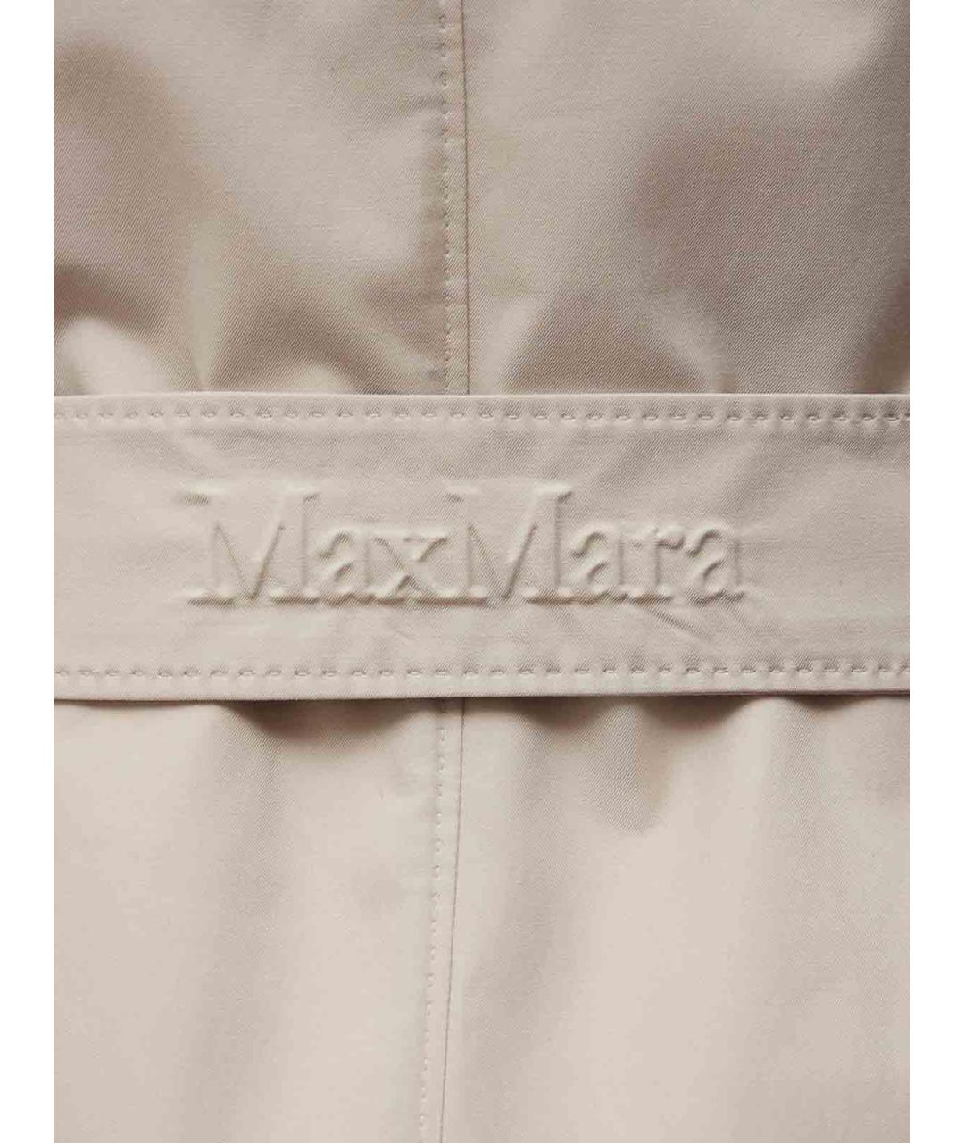 MAX MARA Бежевый полиэстеровый тренч/плащ, фото 3
