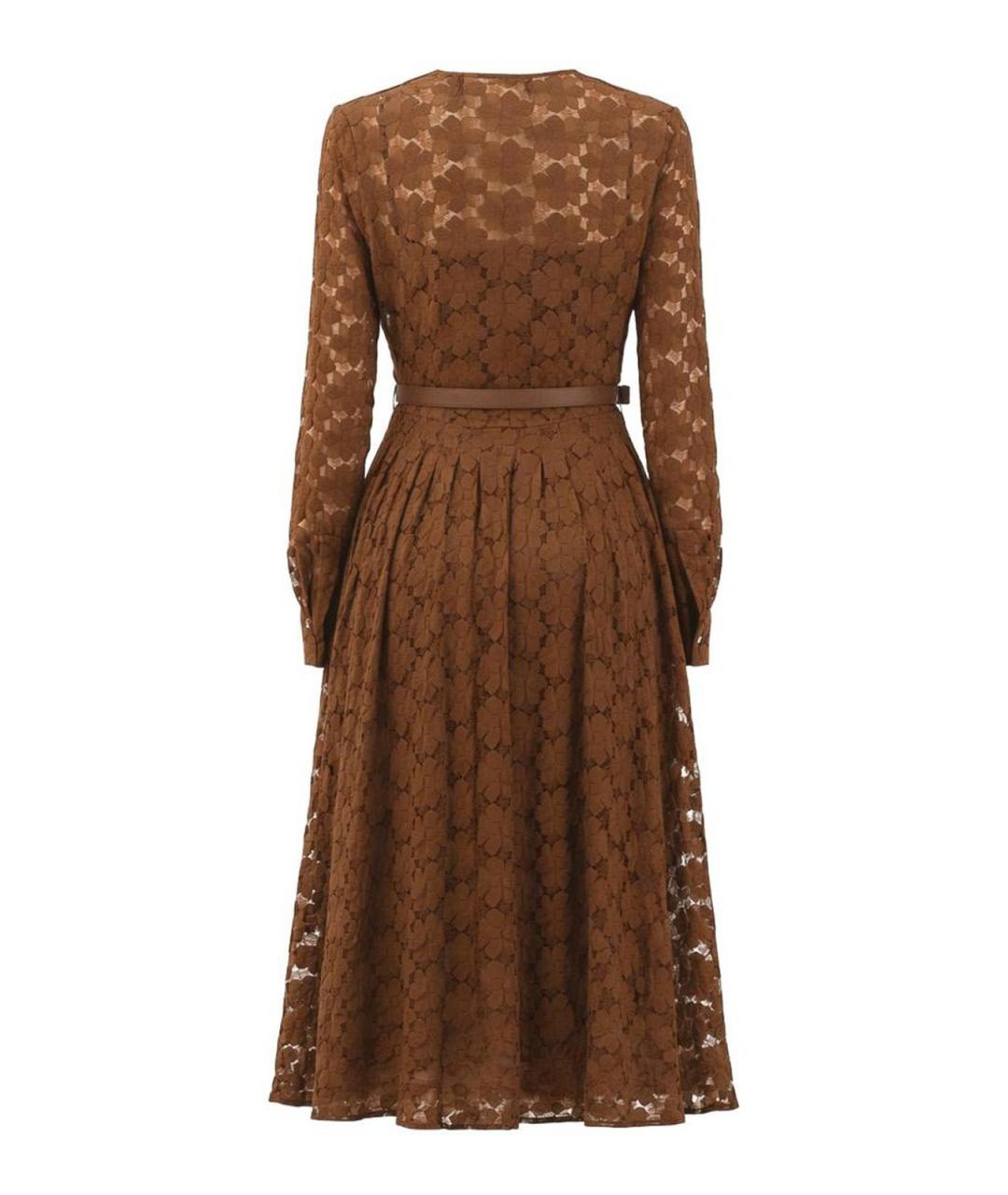 MAX MARA Коричневое полиэстеровое повседневное платье, фото 2
