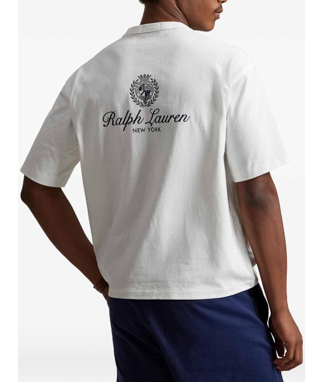 POLO RALPH LAUREN Белая хлопковая футболка, фото 4