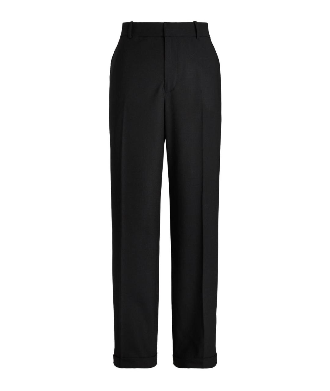 POLO RALPH LAUREN Черные шерстяные брюки широкие, фото 1