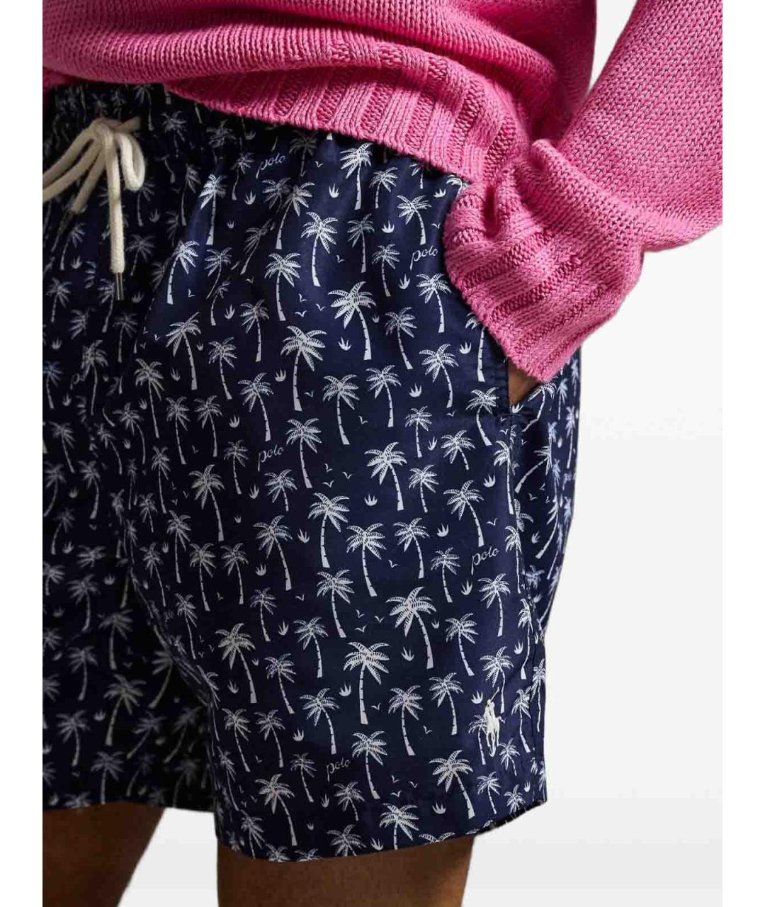 POLO RALPH LAUREN Синие полиэстеровые шорты, фото 4
