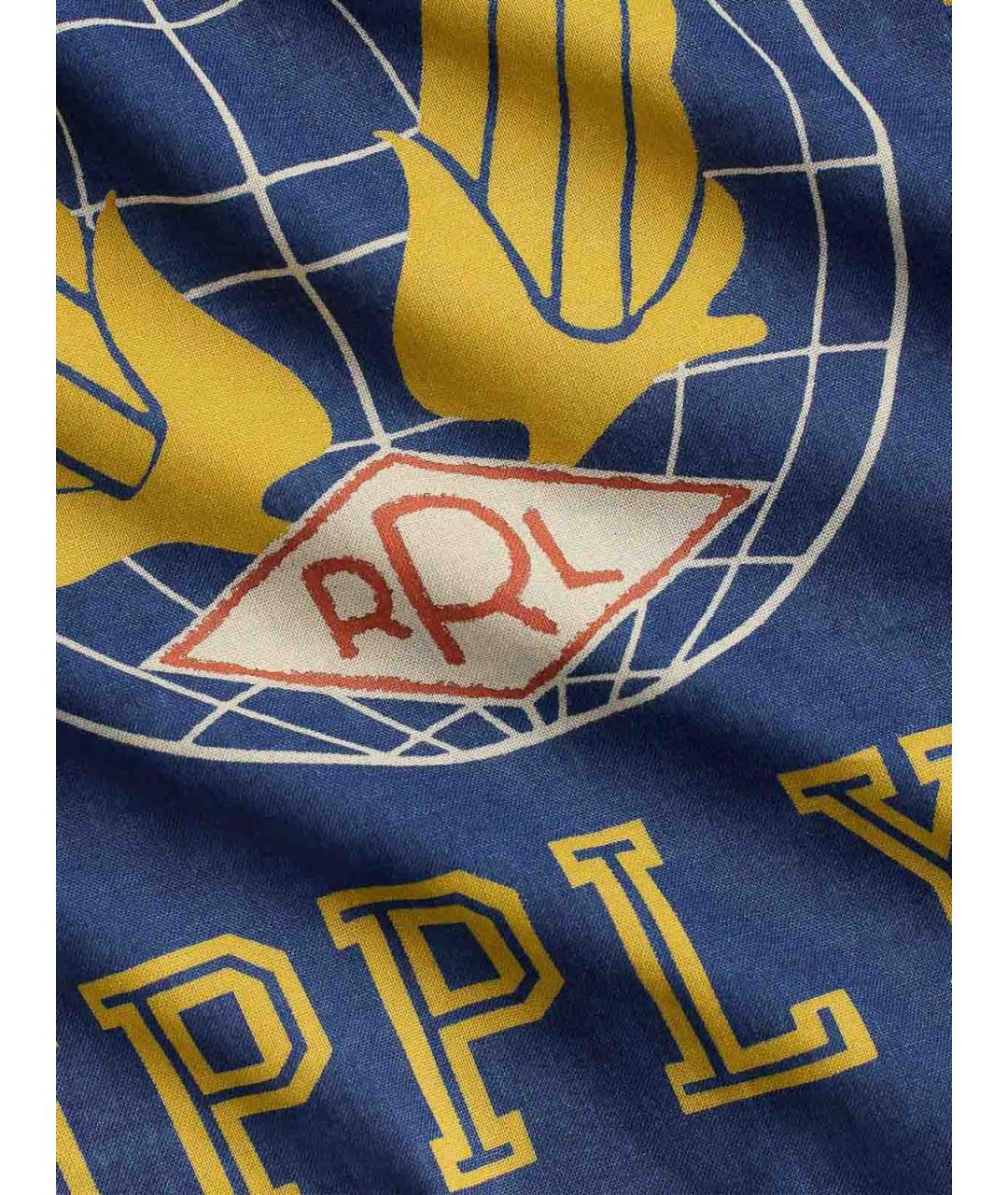 RALPH LAUREN Синий хлопковый шарф, фото 3