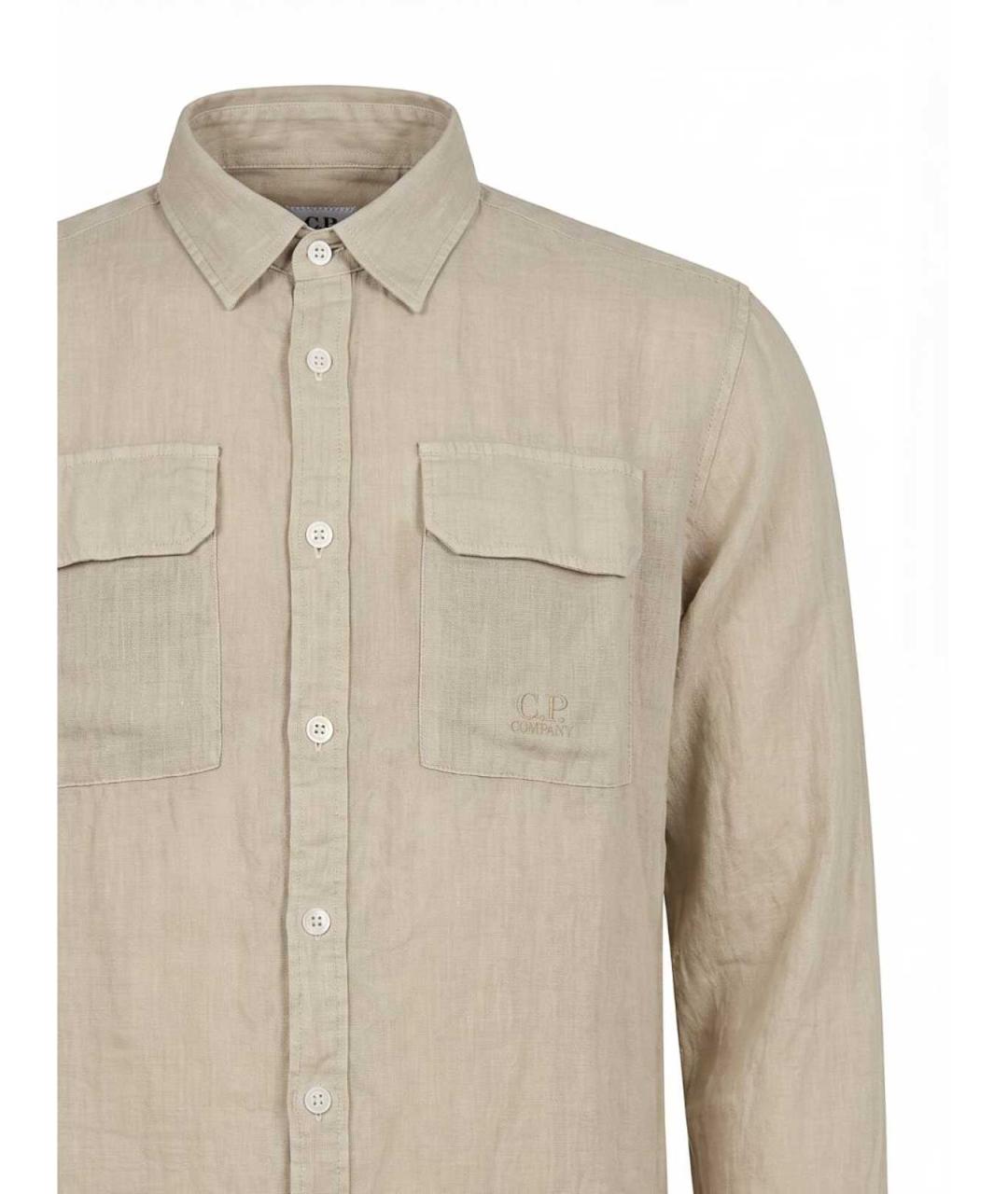 CP COMPANY Серая льняная кэжуал рубашка, фото 3