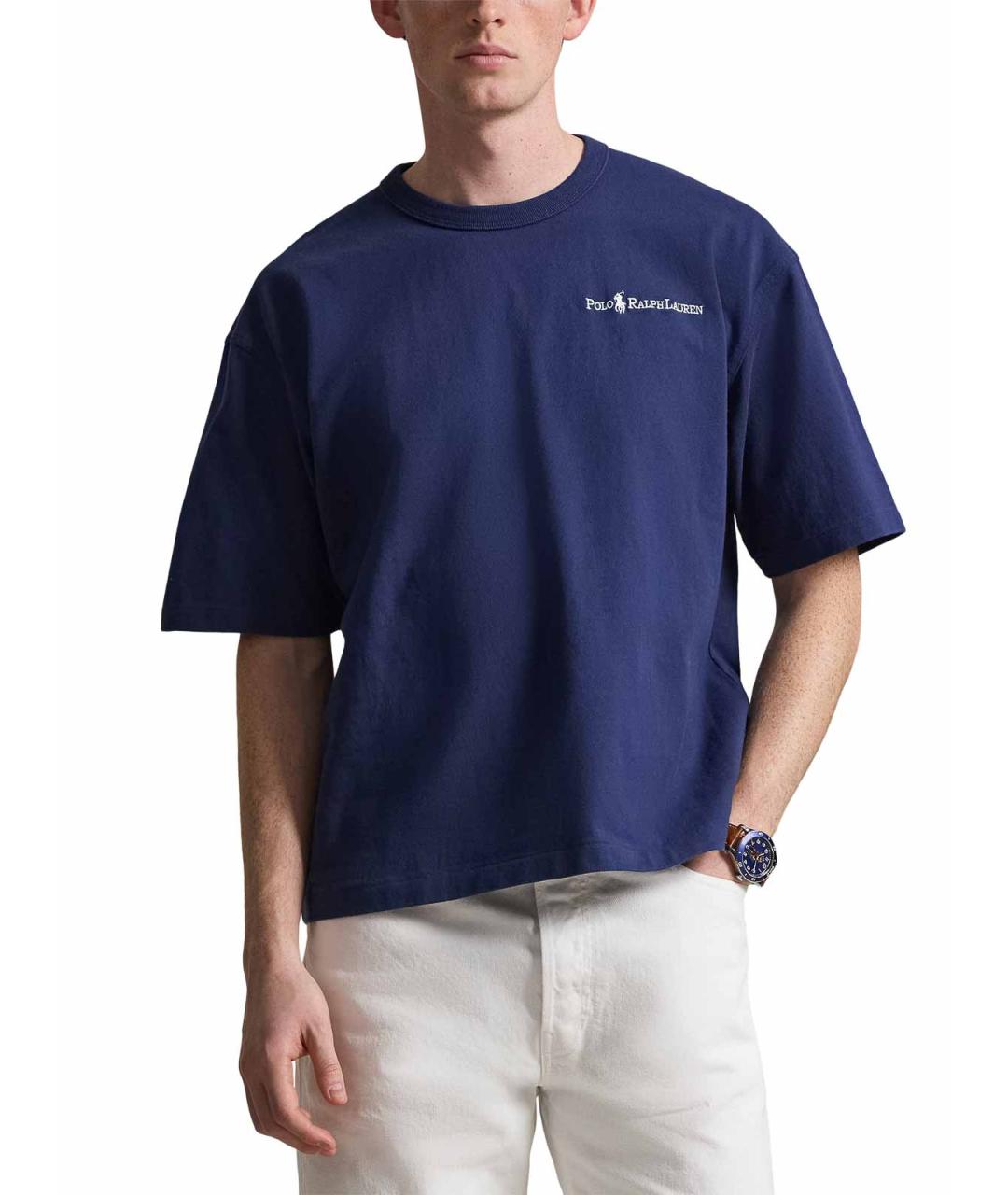 POLO RALPH LAUREN Синяя хлопковая футболка, фото 3