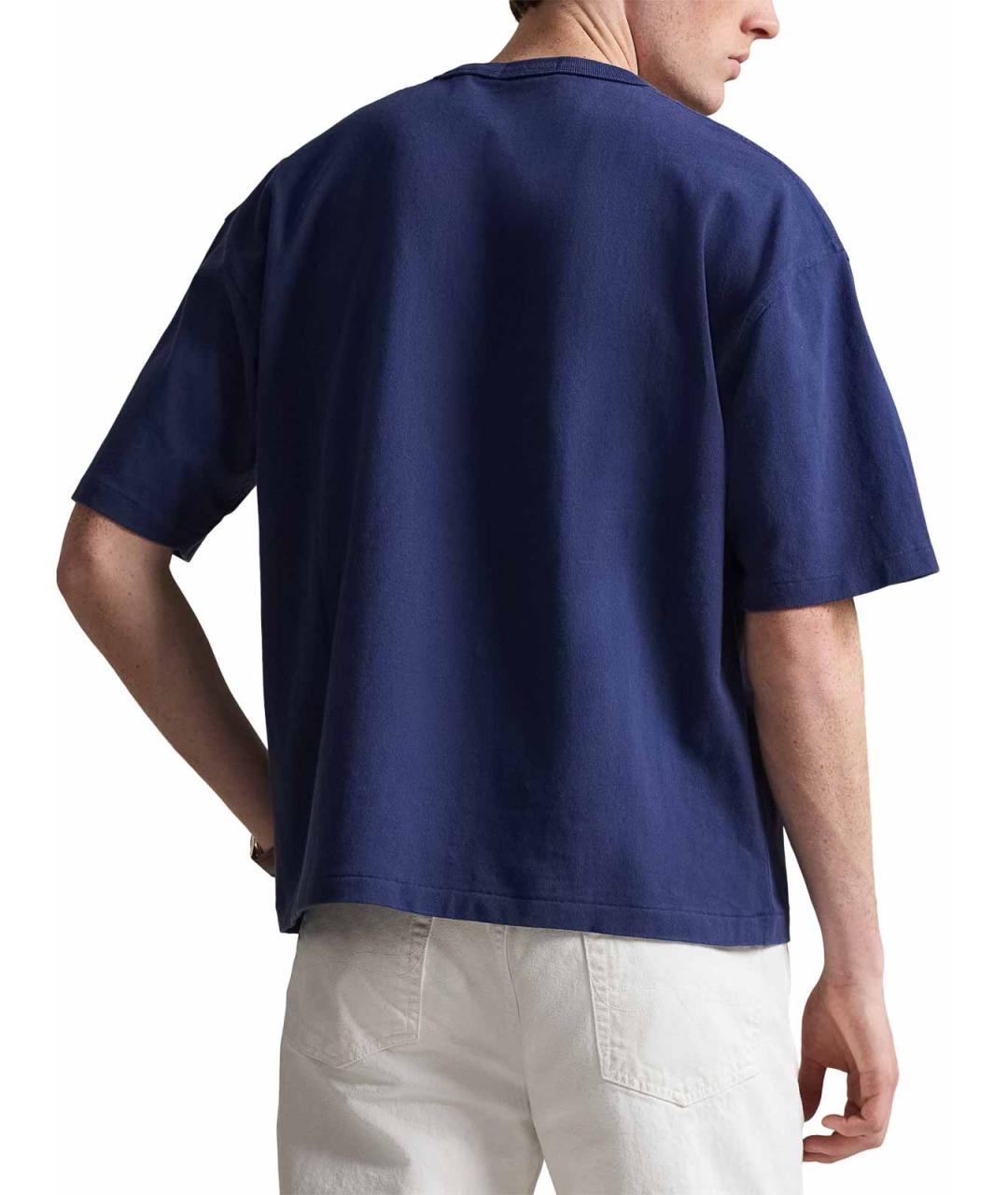 POLO RALPH LAUREN Синяя хлопковая футболка, фото 4