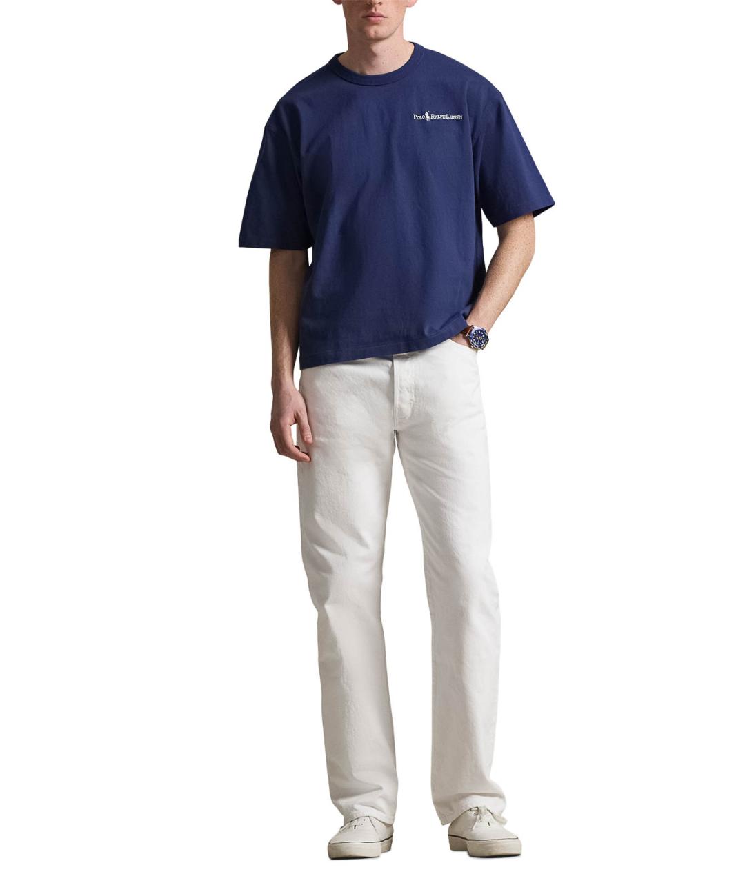POLO RALPH LAUREN Синяя хлопковая футболка, фото 2