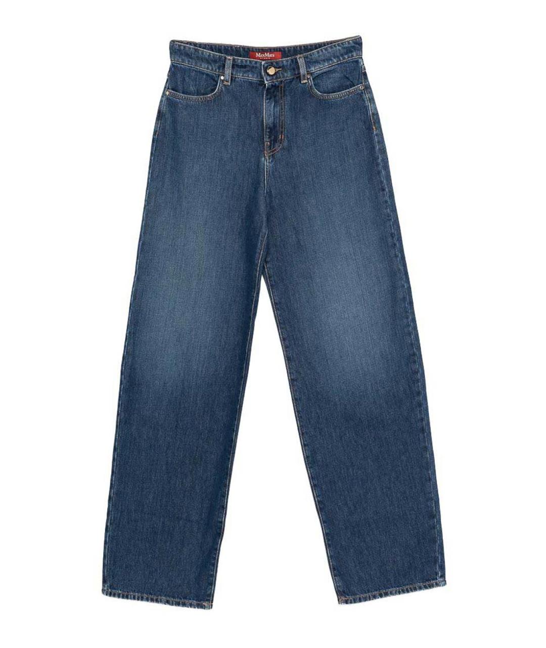 MAX MARA Синие хлопковые прямые джинсы, фото 1