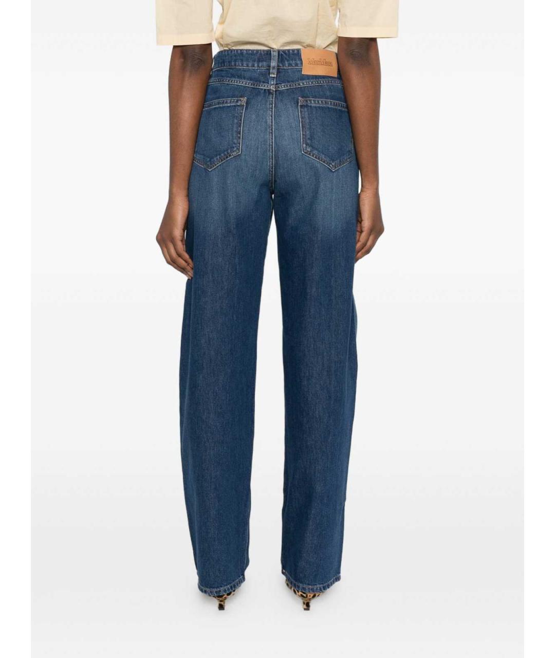 MAX MARA Синие хлопковые прямые джинсы, фото 3